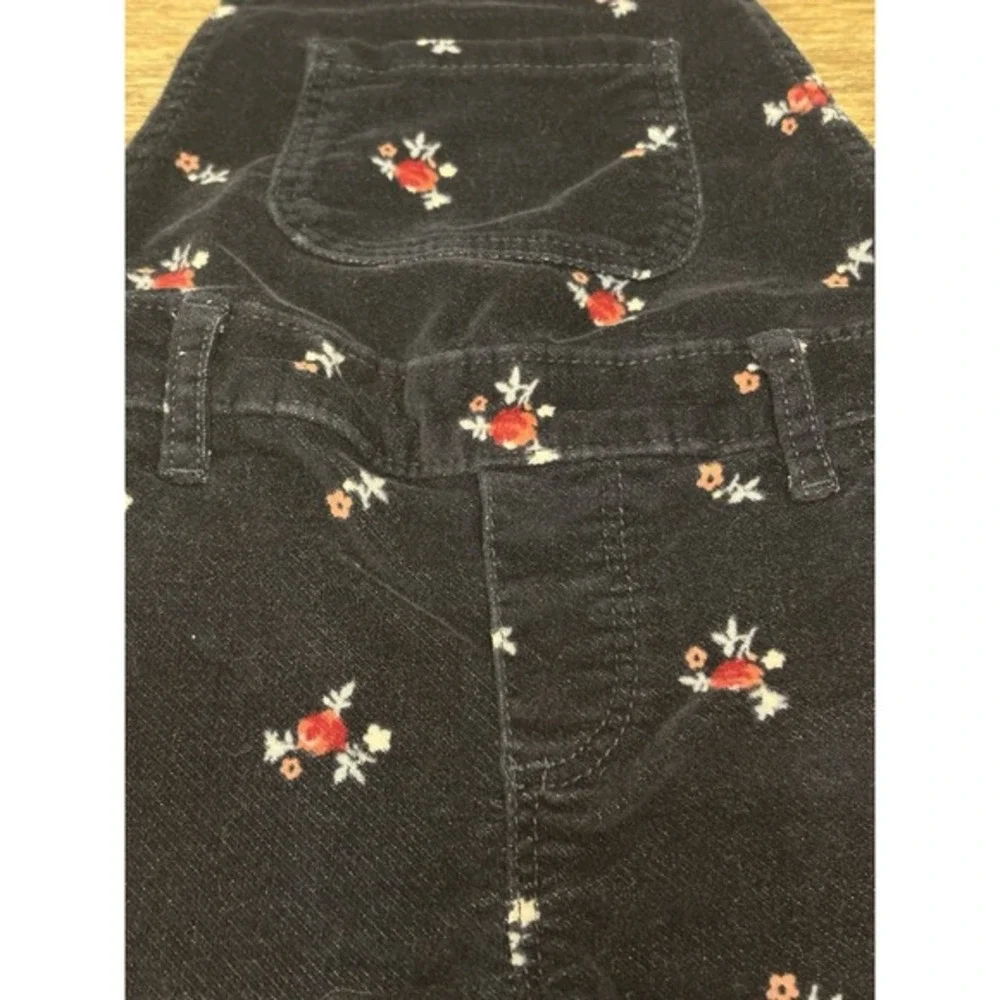Gap Kids Navy Blue Corduroy Denim Overalls Roses Size 3T‎